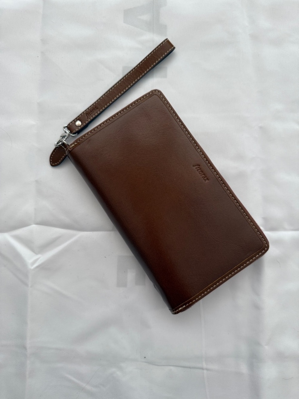 filoFAX Brown Leather Planner Wristlet